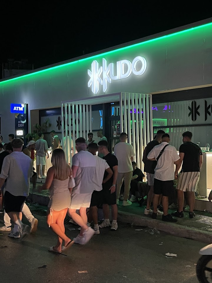 Kudo Club entrance on the Malia strip